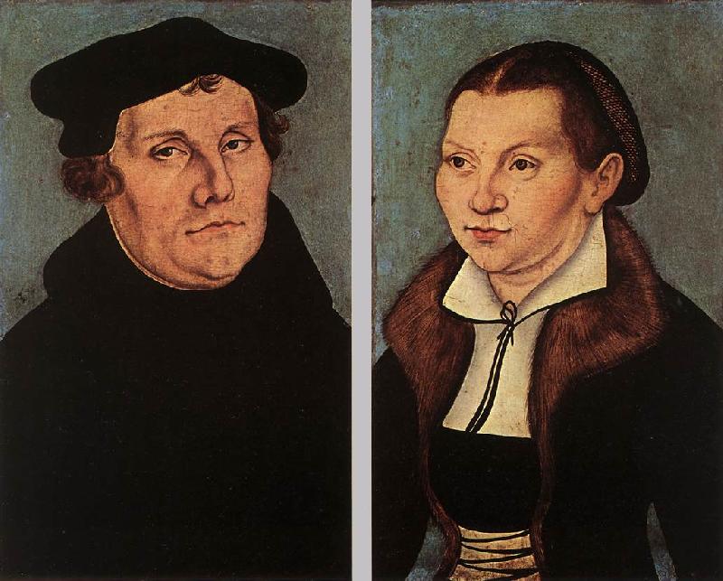 CRANACH, Lucas the Elder Portraits of Martin Luther and Catherine Bore dfg Sweden oil painting art